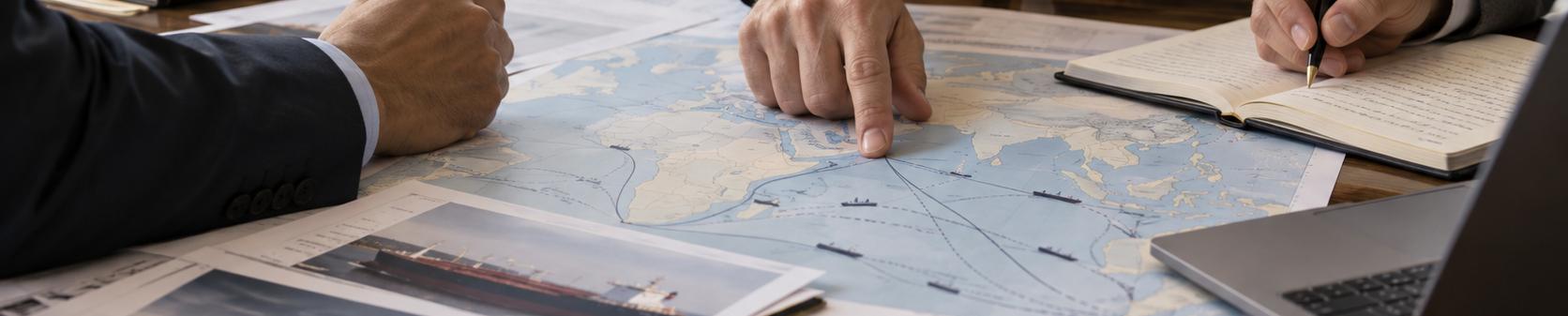 Supply planning over a world map